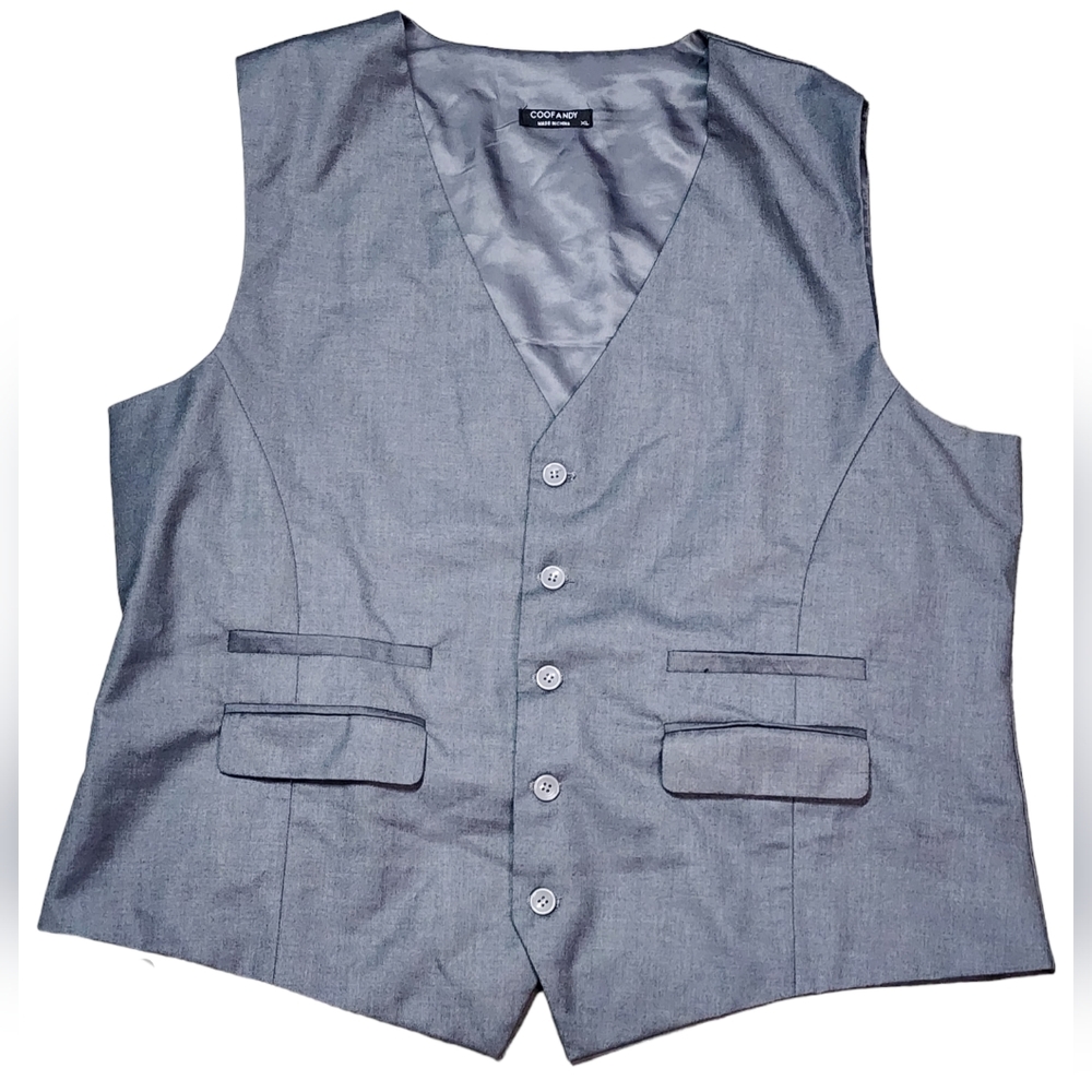 Coofandy Gray Rear Cinch Formal Vest Size XL